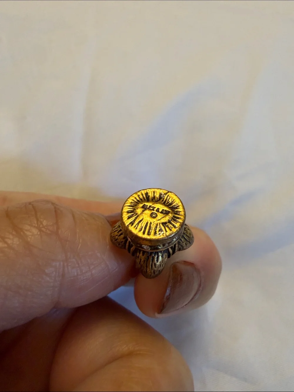 Alex and Ani Antique Gold Crown Rhinestone Charm